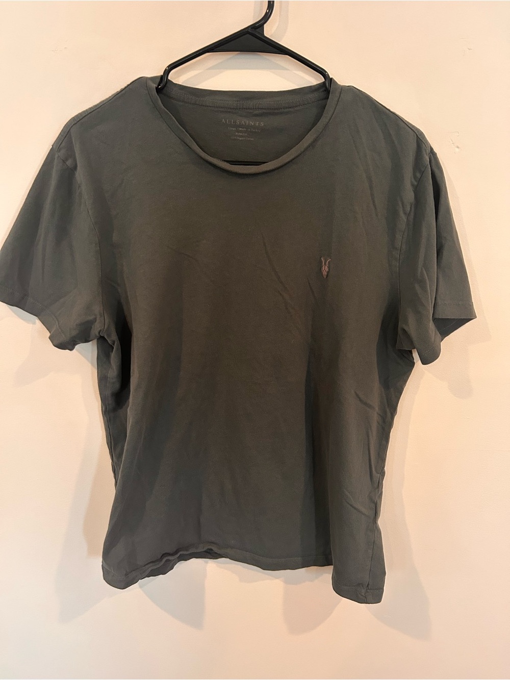 All Saints Men’s Short-Sleeve Crew T-Shirt in Blue/Gray